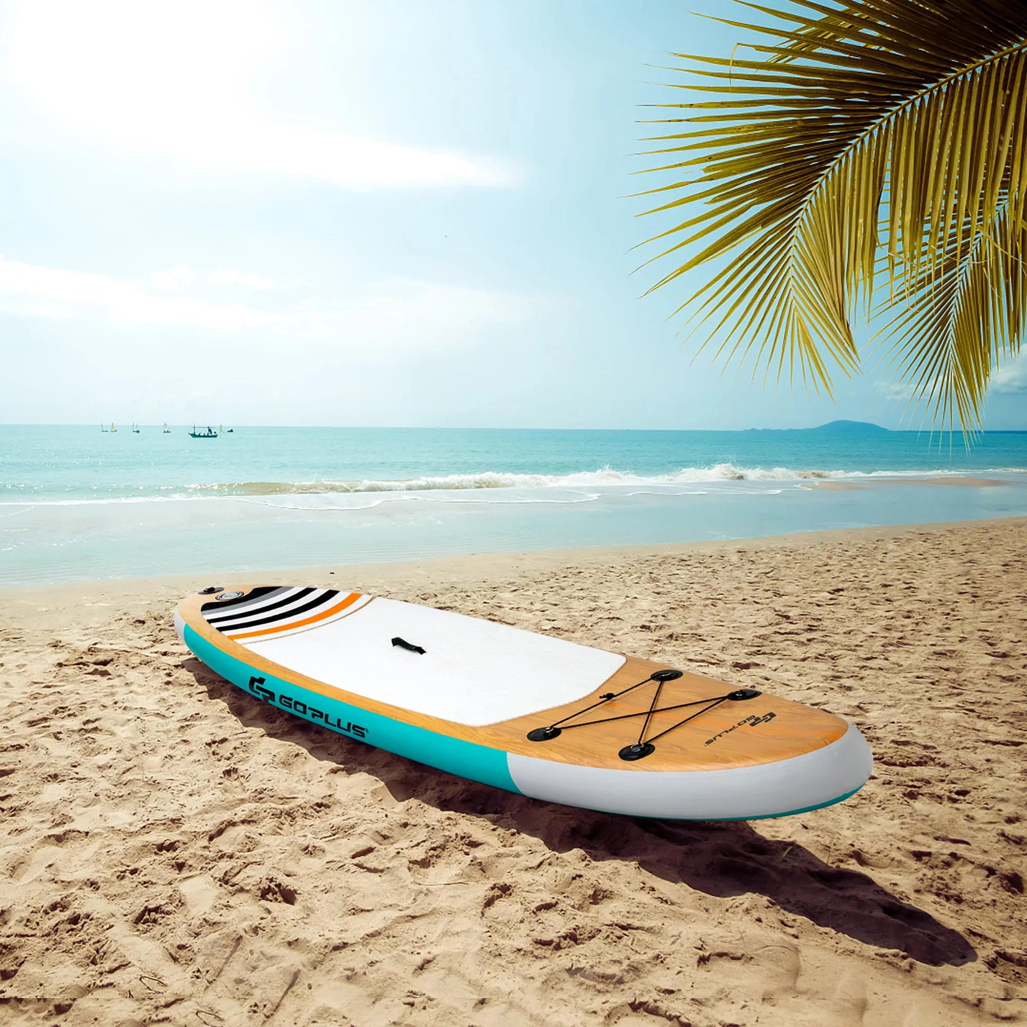11' Inflatable Stand Up Paddle Surfboard W/Bag Aluminum Paddle Pump Image 4