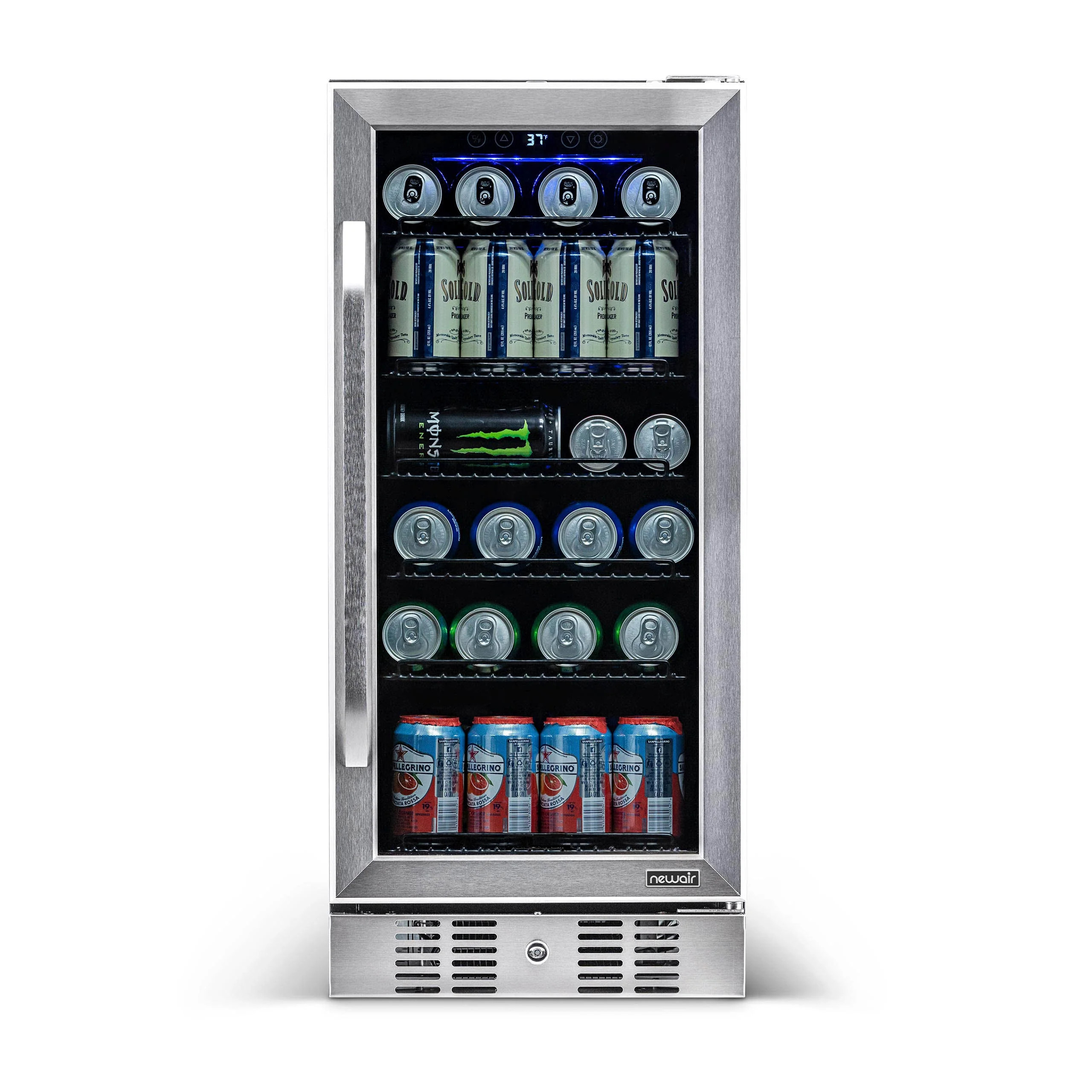Newair 96-Can Built-In Stainless Steel Beverage Fridge - 15