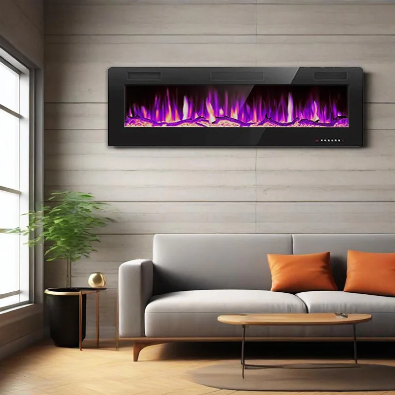 36-inch Electric Fireplace, Wall-Mounted, Supports Smartphone/App Control, Ultra-Realistic Flames, 1500W Power(36 in/1/18.11 in) - Image 6