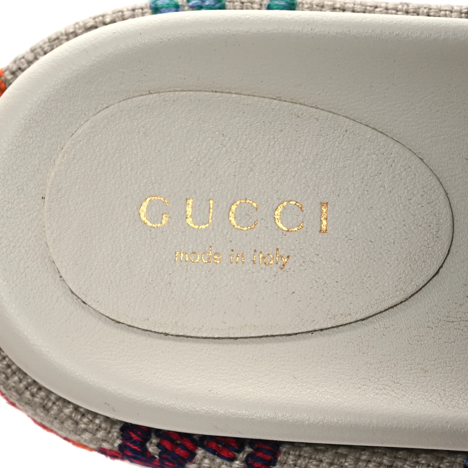 Linen Psychedelic Mini GG Monogram Angelina Platform 55mm Slide Sandals 36 Multicolor