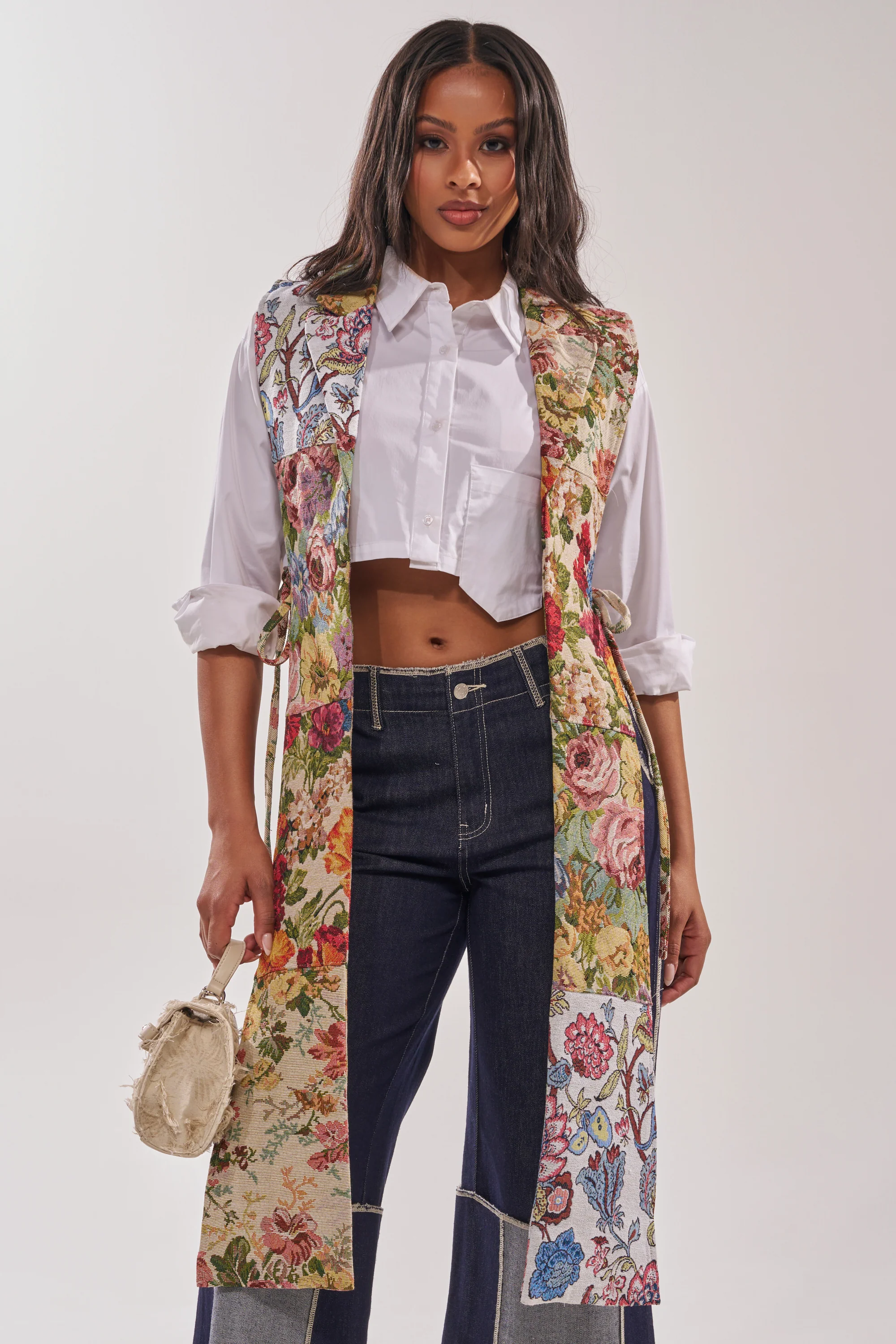 HONEY HONEY SPLIT VEST IN TAPESTRY - Akira Store