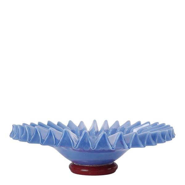 Lori skål 38 cm lys blå/vinrød