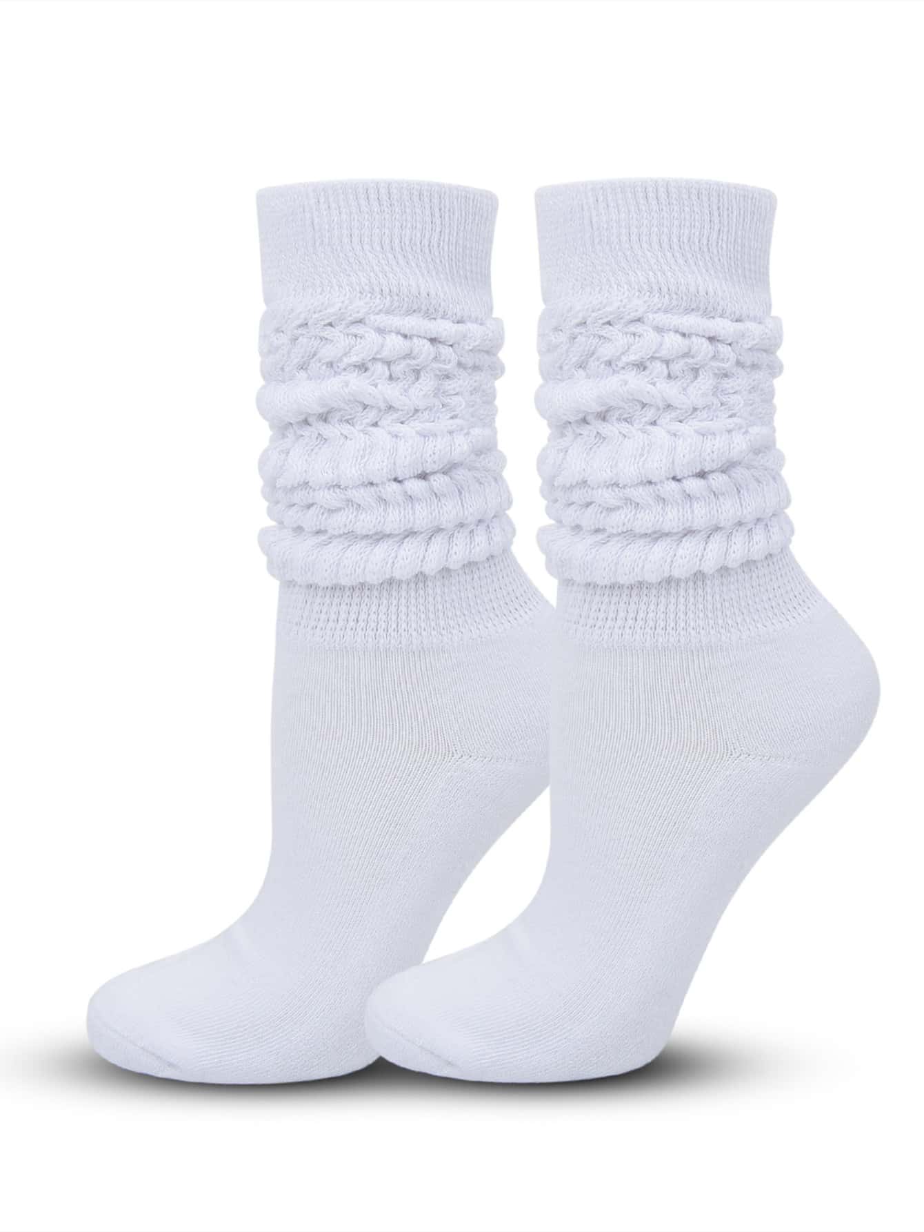1 paire de chaussettes mi-mollet unies