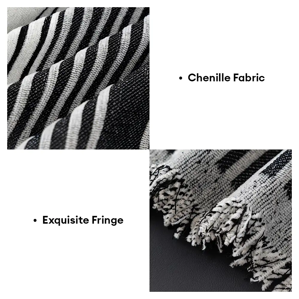 Geometric Striped Chenille Durable Sofa Protection Couch Cover