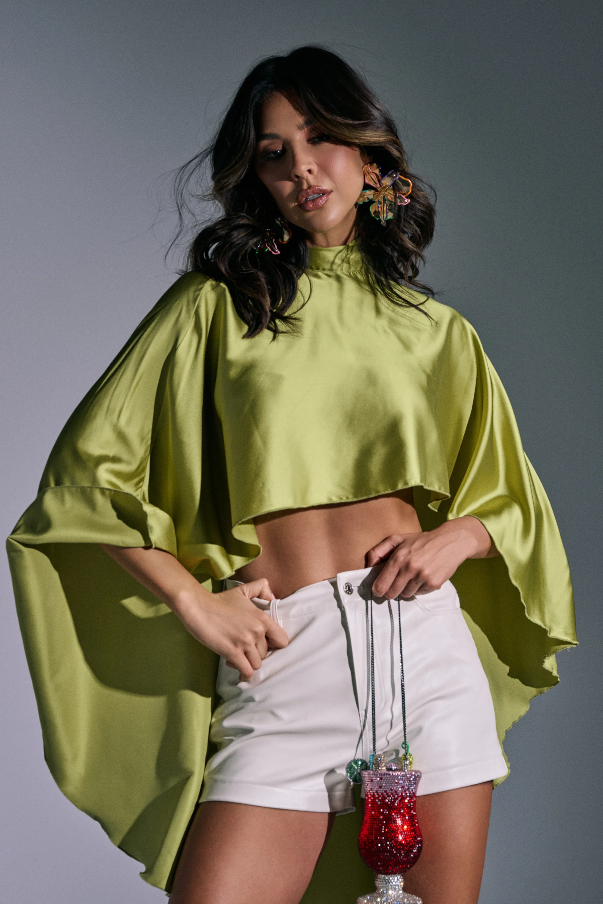 BABY MAKE A MOVE BLOUSE IN CHARTRUESE - Akira Store