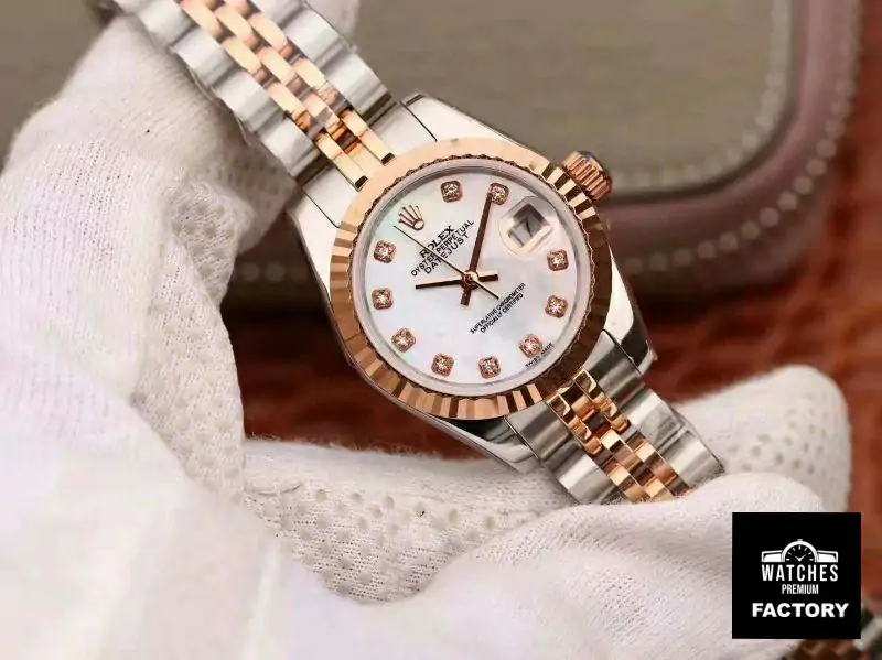 Rolex Lady Datejust Rose Gold 28MM White Enamel Dial