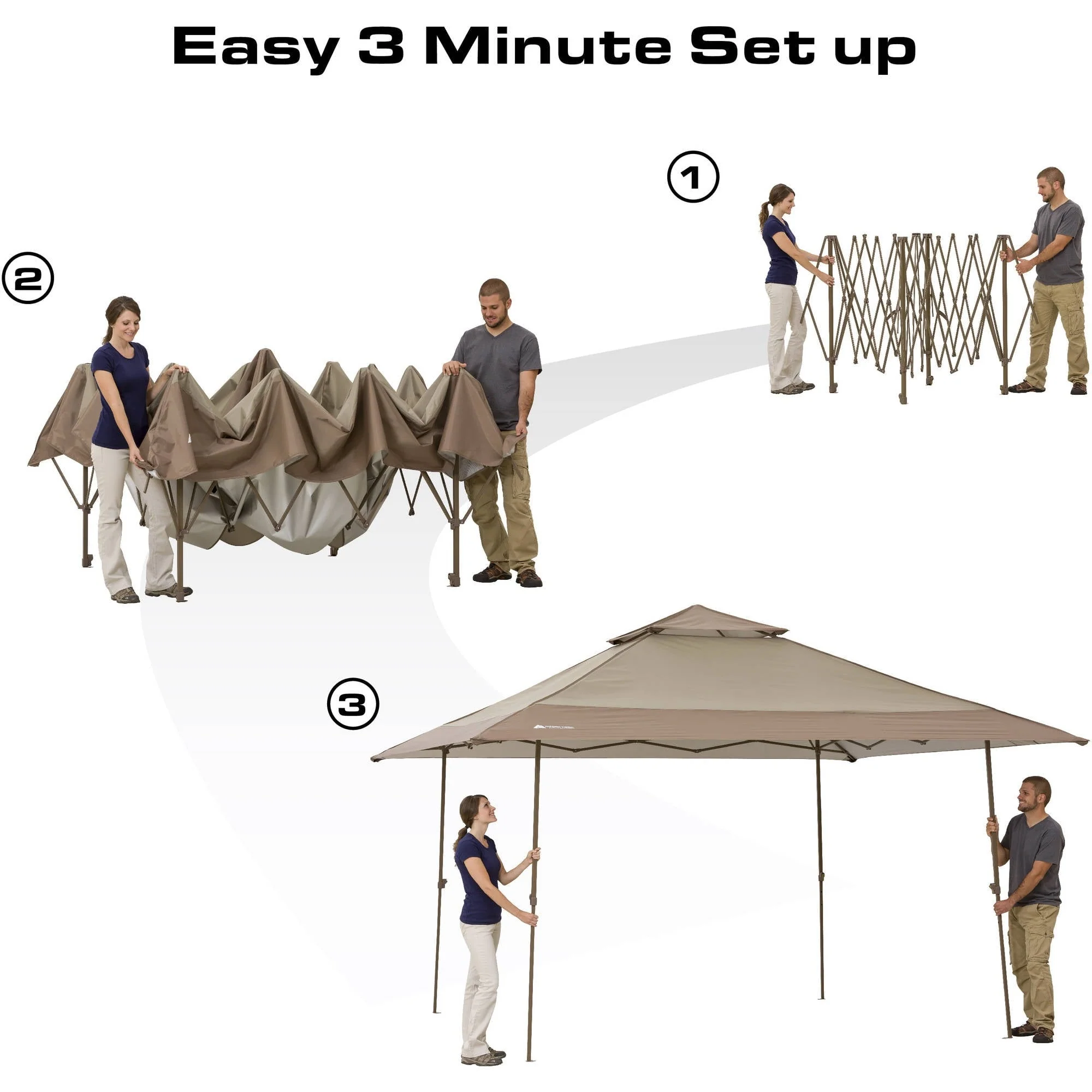 Ozark Trail 13' x 13' Beige Instant Outdoor Canopy with UV Protection Image 8
