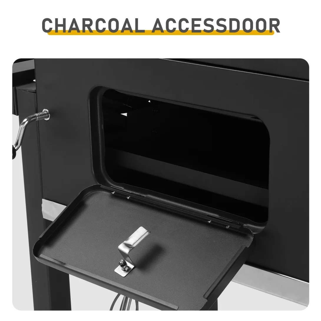 Charcoal Grill Outdoor BBQ Grill, Extra Large Cooking fits up to 30 burgers at once, 2 Individual Adjustable Charcoal Tray, Foldable Side Tables, for Outdoor Cooking Backyard Camping Picnics - Image 3