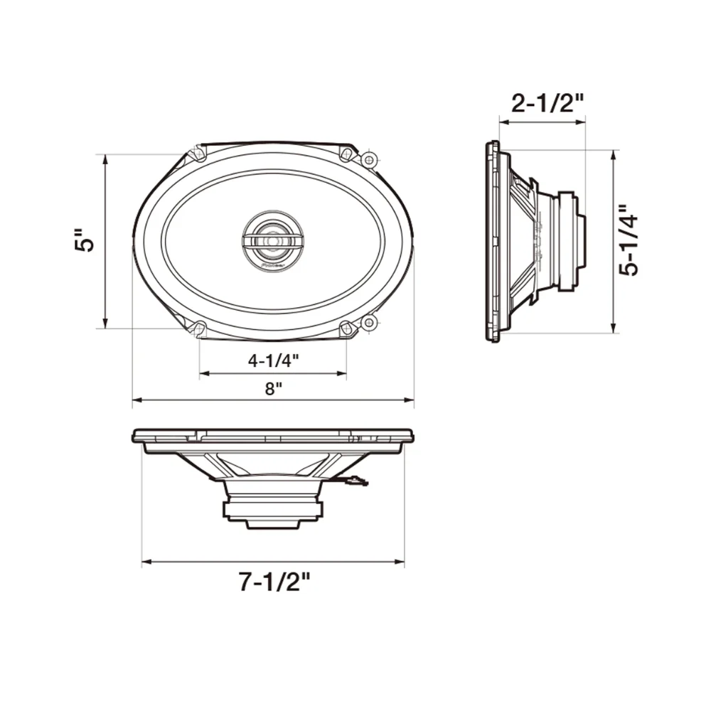 TS-G6820S 6x8" 2-way 30mm Tweeter Car Coaxial Speakers 250W each 2 PAIRS - Image 4