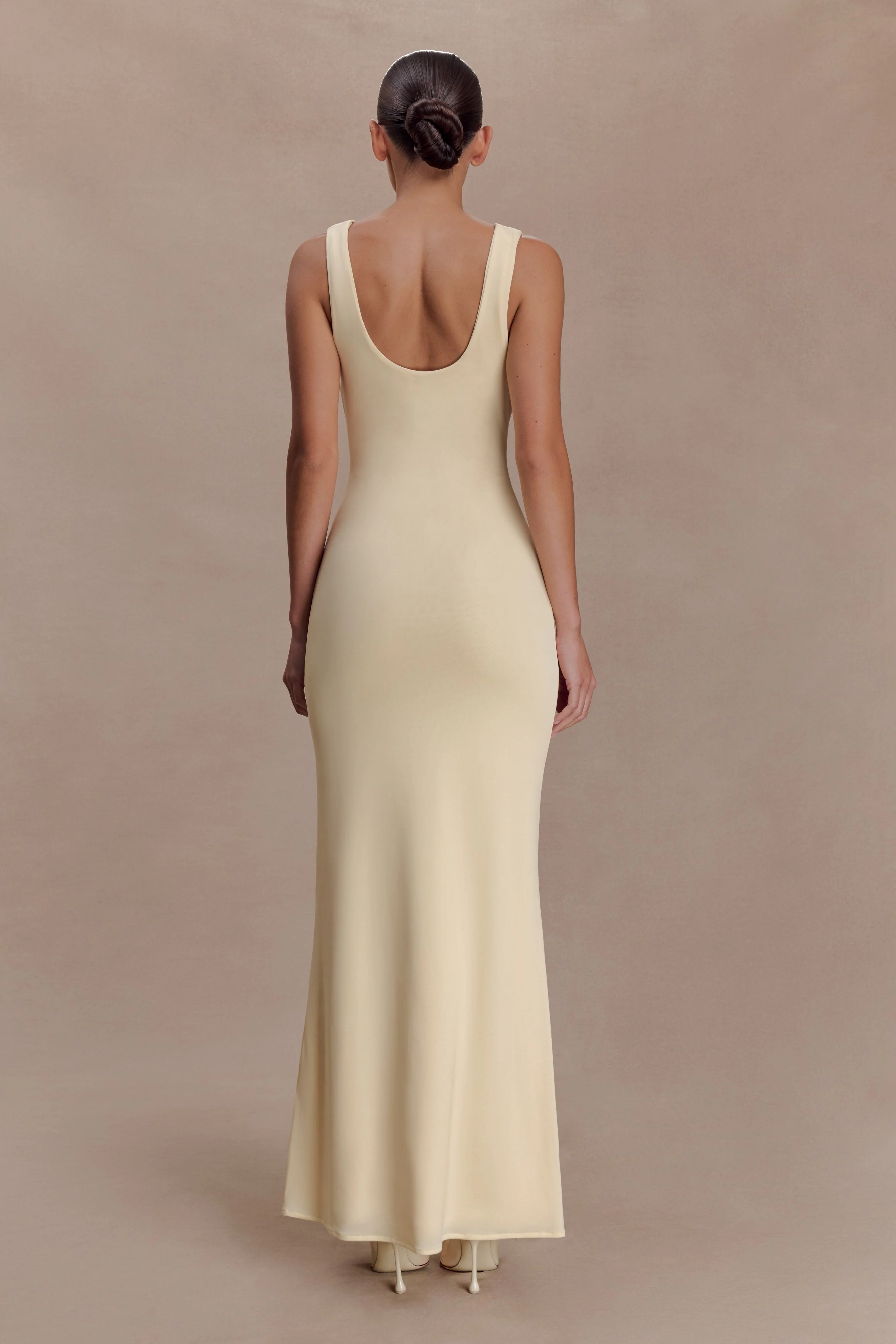 Marta Slinky Cowl Maxi Dress - Lemon