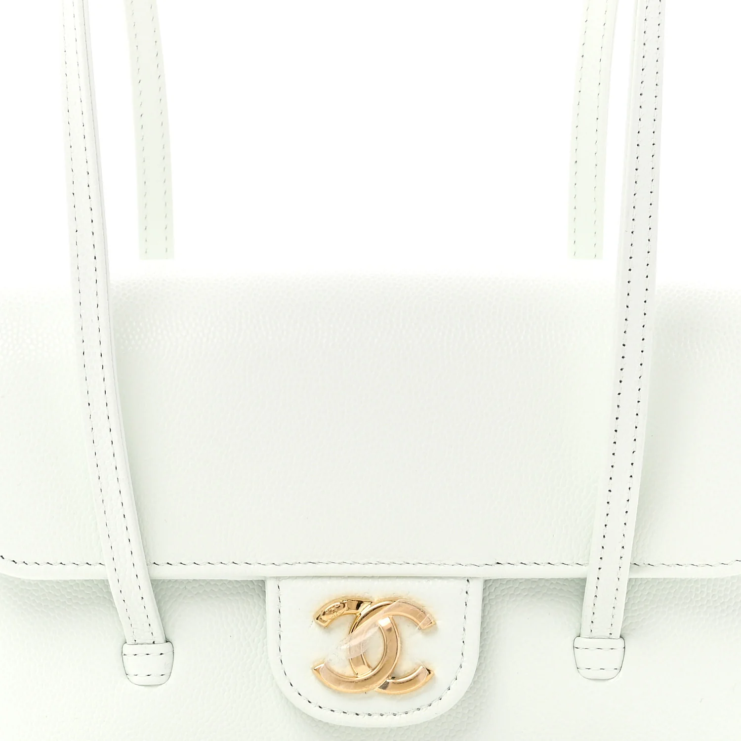 Shiny Caviar Mini Preppy Coco Shoulder Bag Light Blue