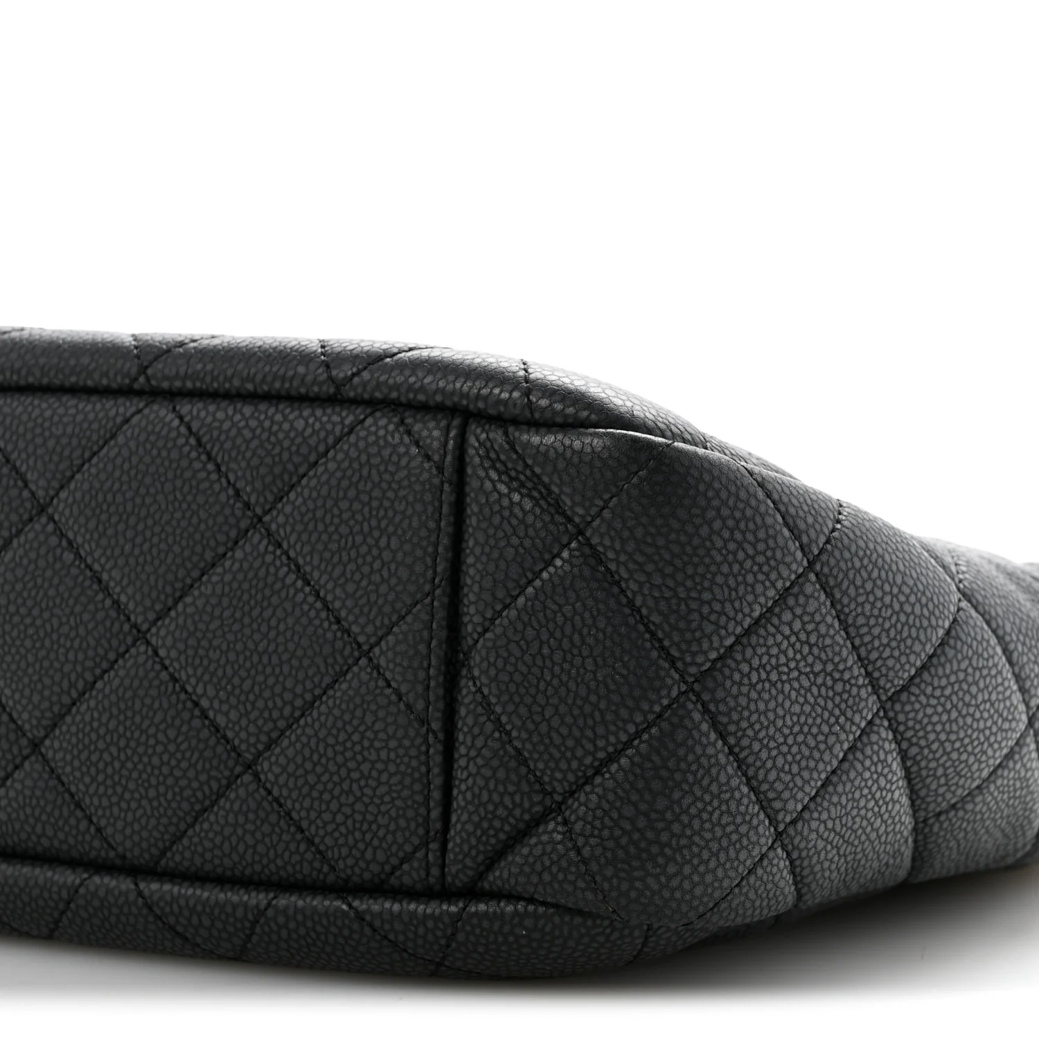 Caviar Quilted Large Coco Tassel Camera Case Black
