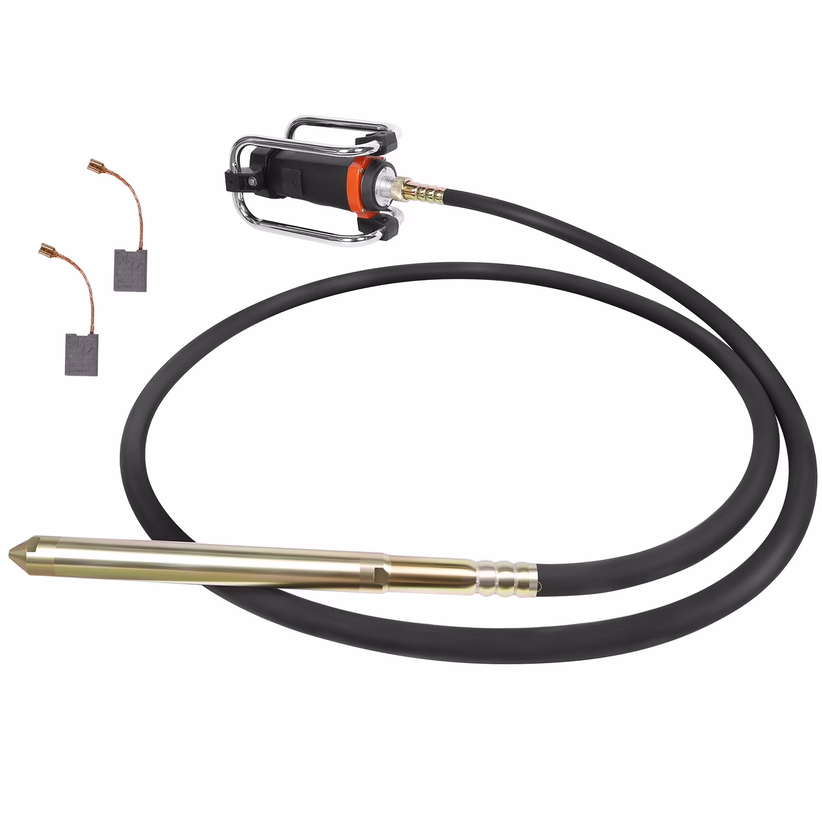 16,000 VPM Concrete Vibrating Tool, Concrete Vibrating Tool Equipped With 14.75FT Steel Vibrating Rod And Stainless Steel Roll Cage, Suitable For Removing Bubbles From Construction Cement