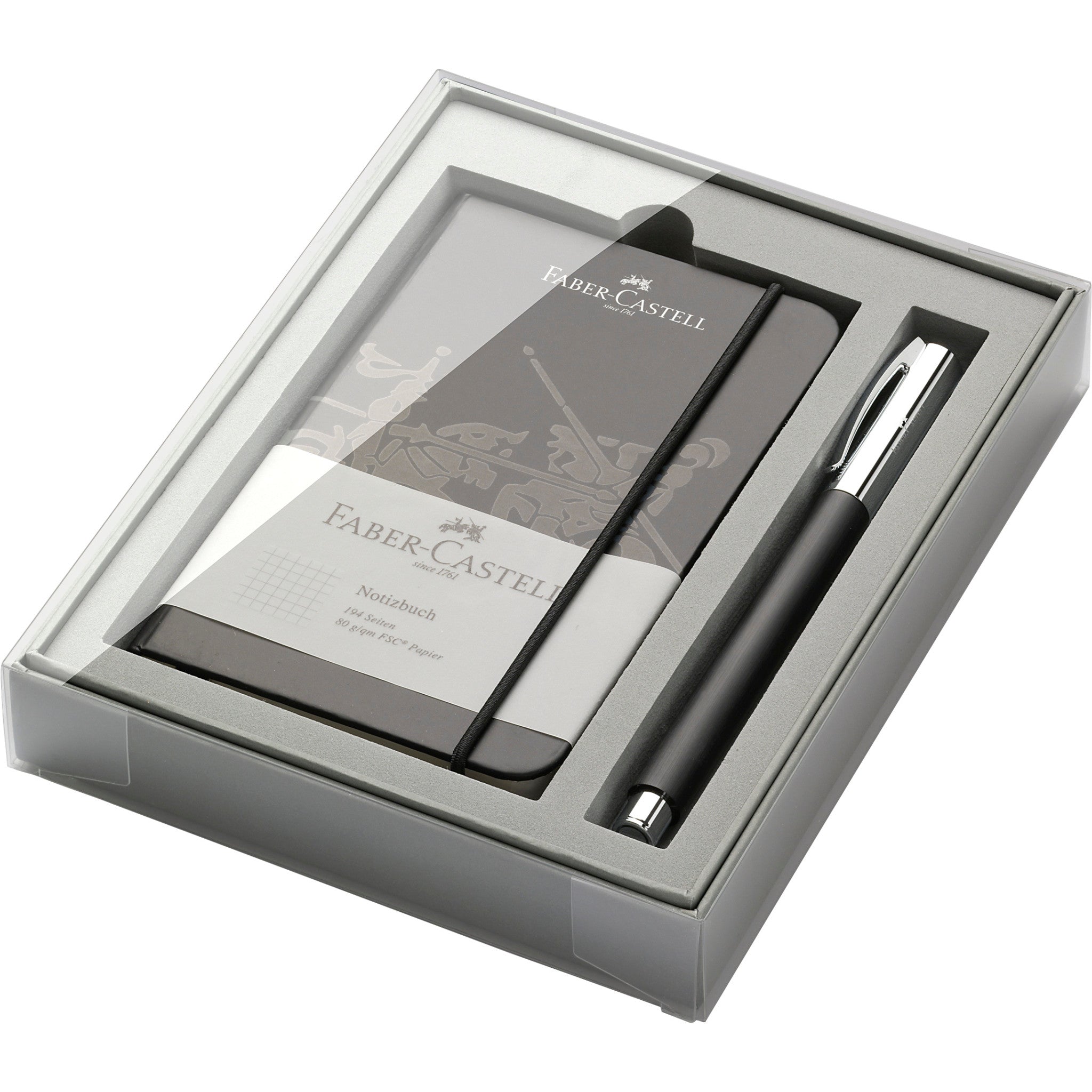 Stylo roller Ambition, coffret cadeau en résine noire