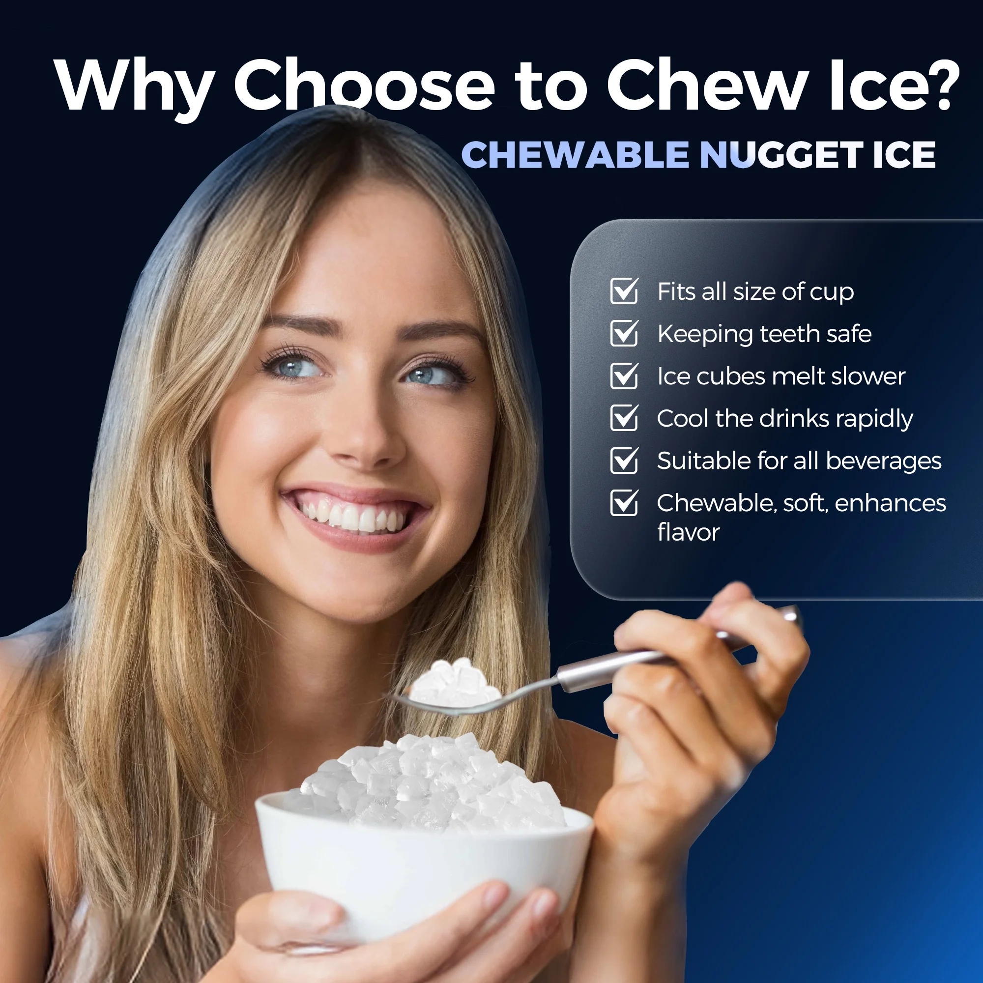 Nugget Ice Maker Countertop, 34 9lbs per Day Chewable Pebble Nugget Ice Machine with Touch Screen for Home, Kitchen, Office, Stainless Steel, Black(Black) Image 6