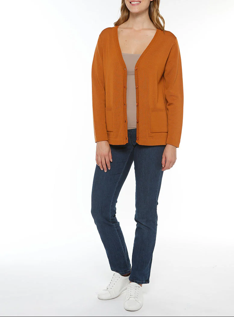 Gilet femme en laine merinos beige caramel