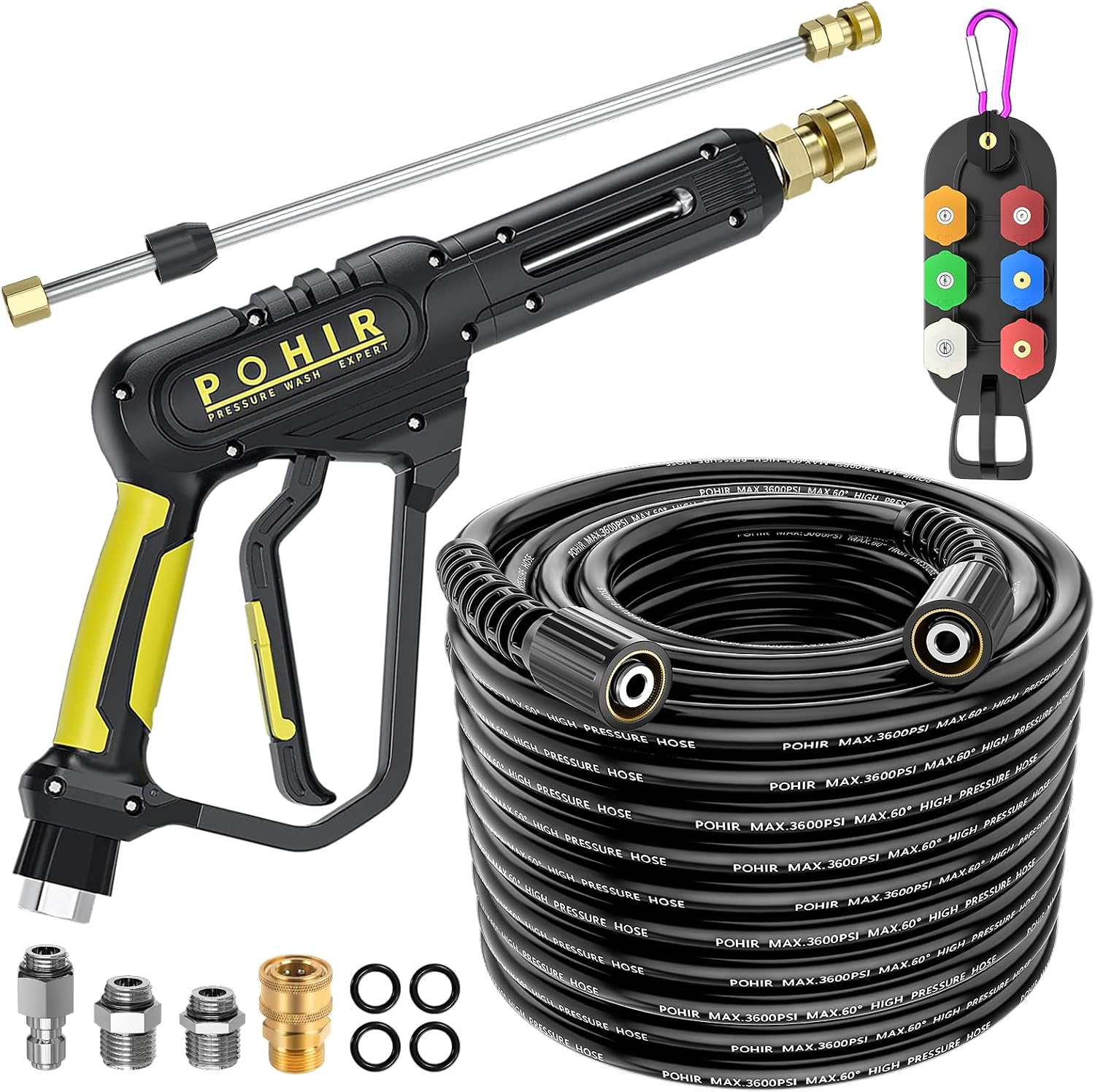 Pressure Washer Gun and Hose 3600 PSI, 3/8