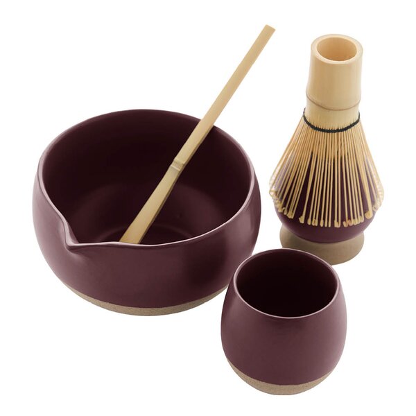 Matcha sett 4 stk burgunder