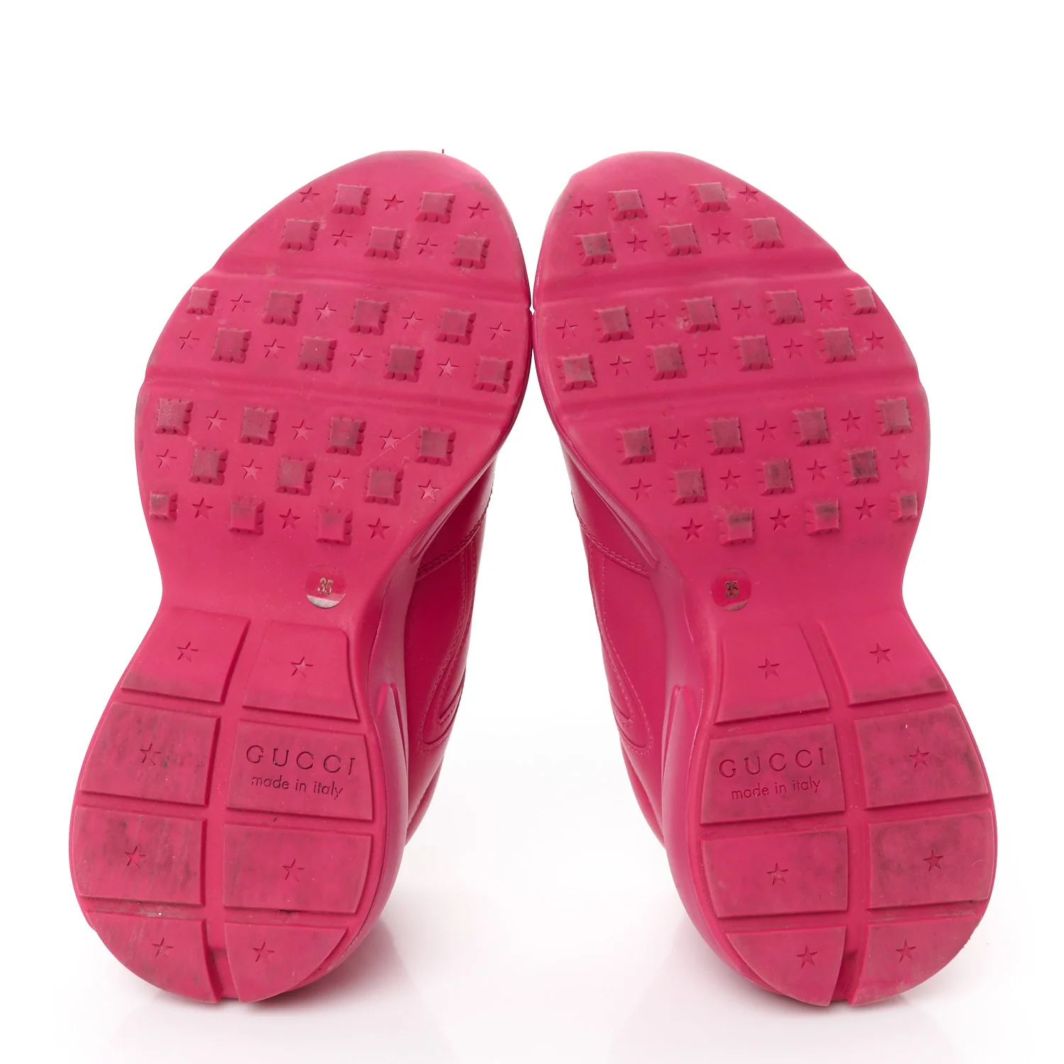 Calfskin Logo Womens Rhyton Sneakers 35 Box Pink