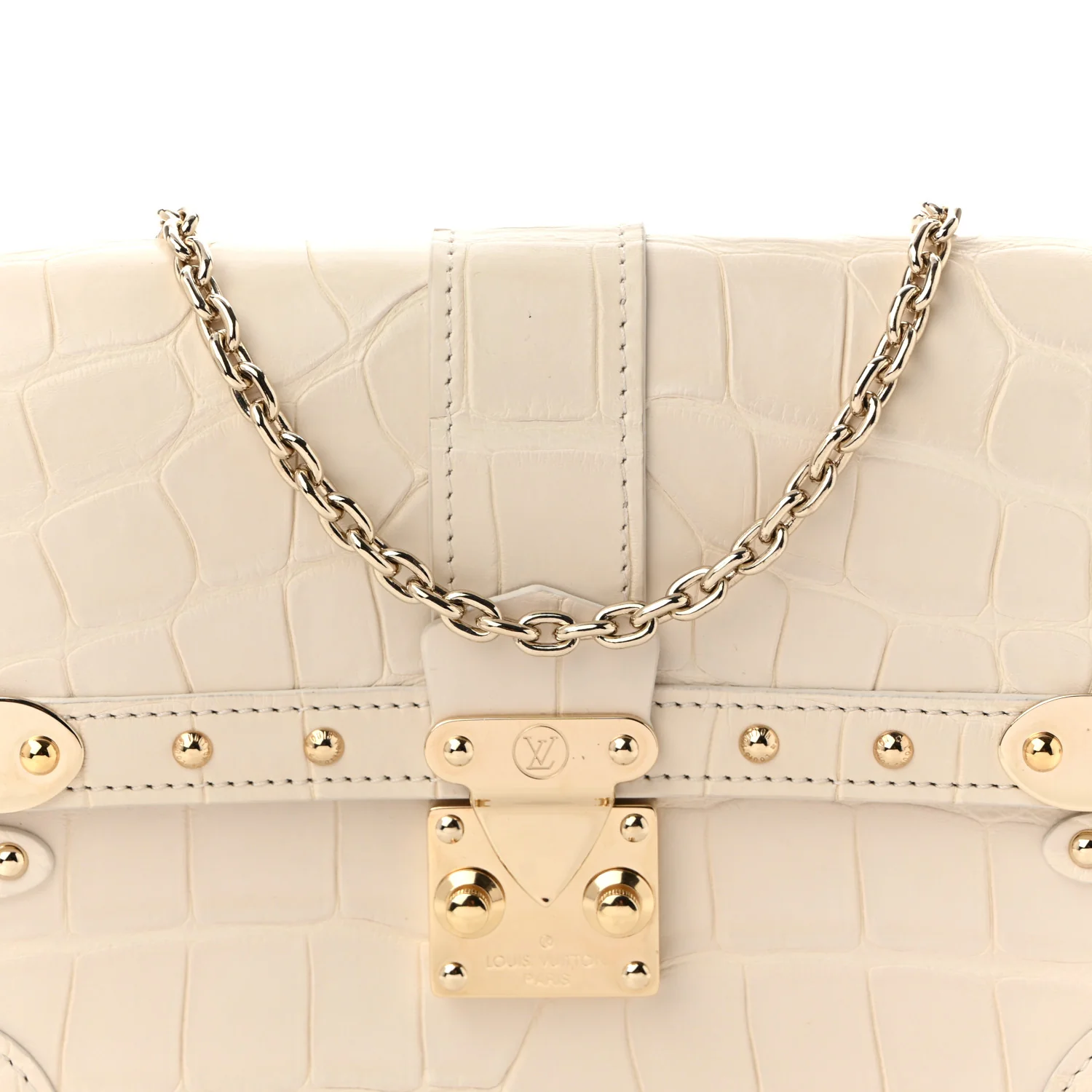 Alligator Trunk Chain Wallet Latte