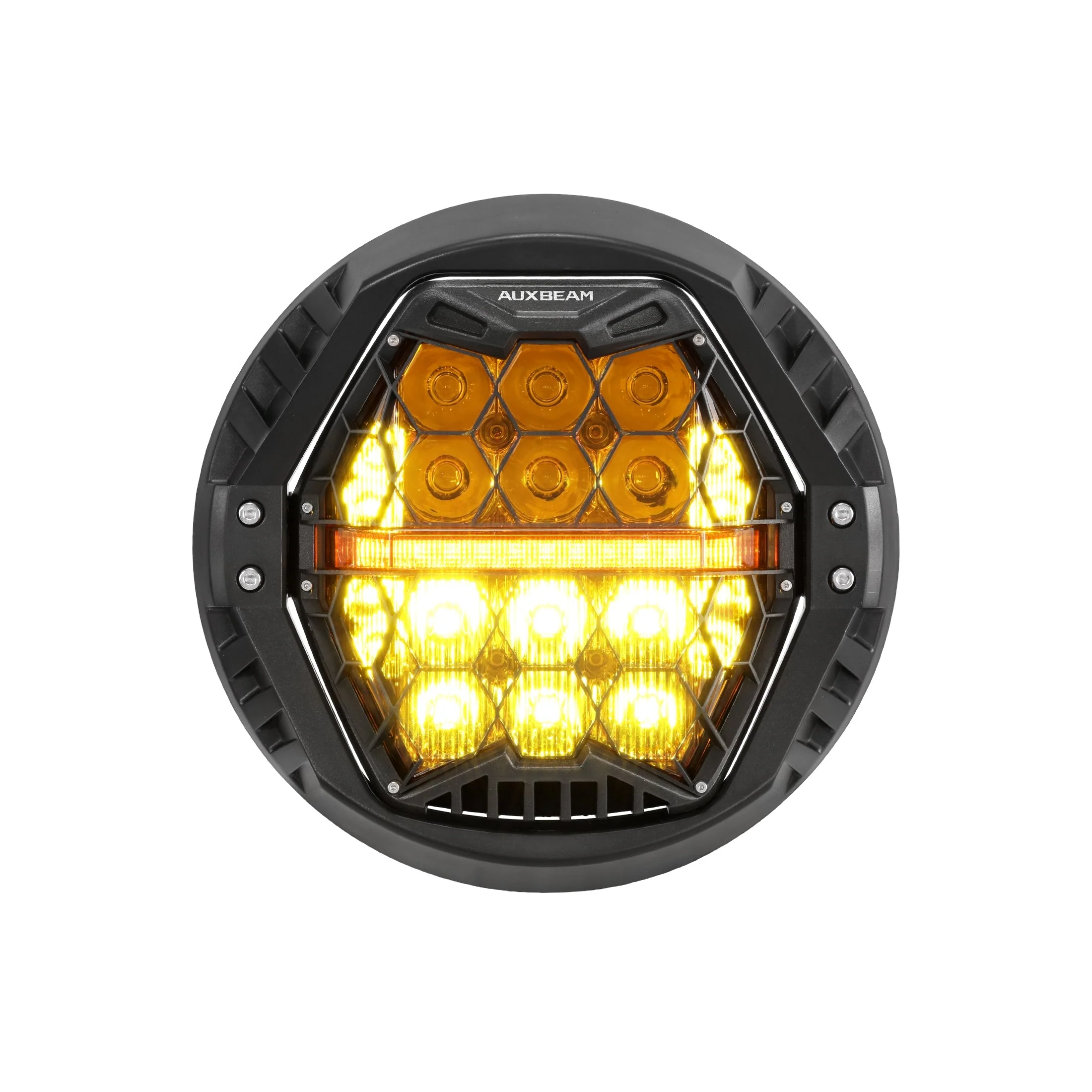7 Inch 120W DOT Motorcycle LED Headlight Assembly with Amber DRL & Honeycomb Design (Hi/Lo Beam) for 1999-2002 Electra Glide Classic EFI FLHTCI