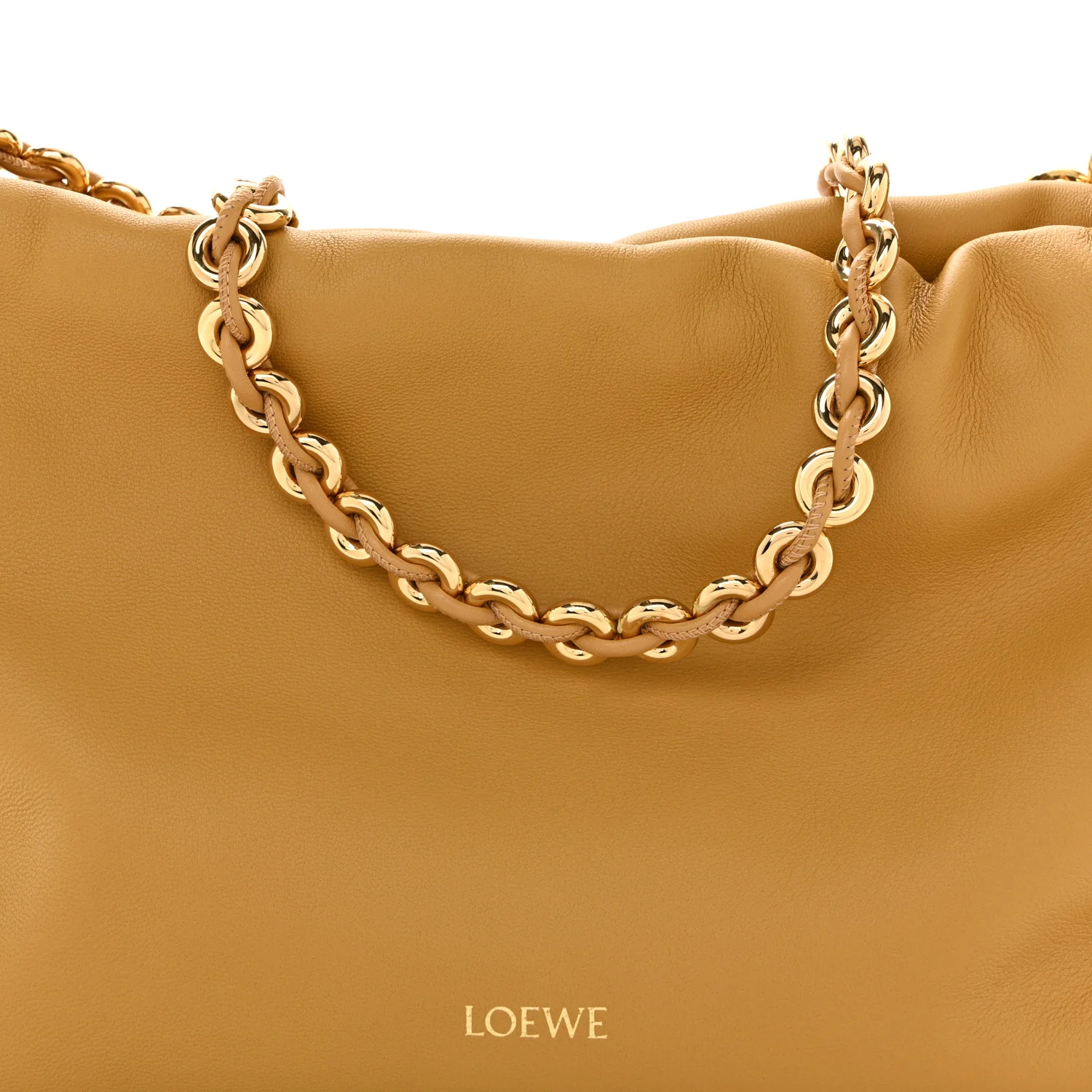 Mellow Nappa Donut Medium Chain Flamenco Knot Clutch Sahara