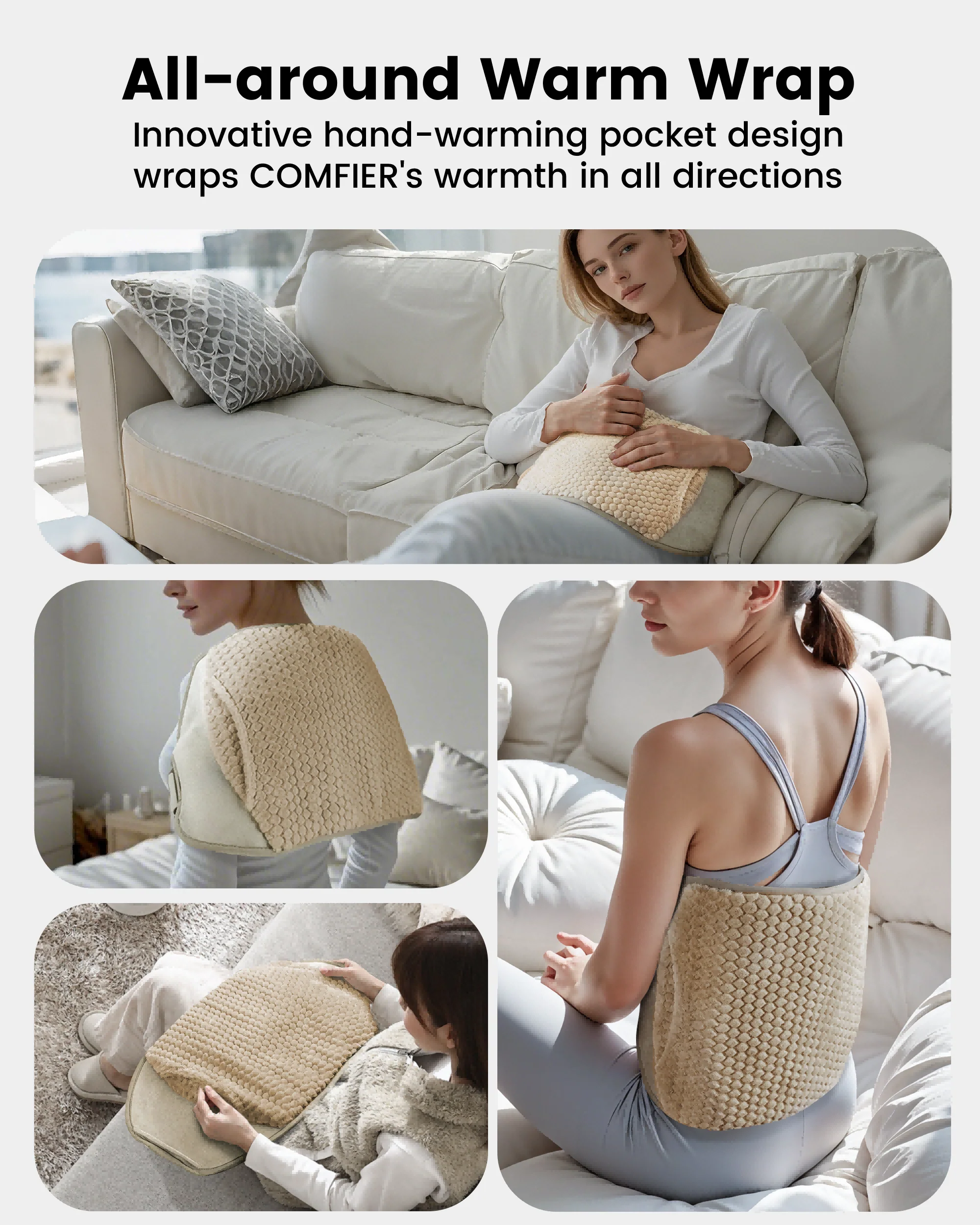 Plush Fabric Heating-Vibrating Massage Mat - 6413