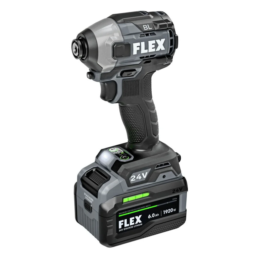 Flex 1/4 Quick Eject Hex Impact Driver Kit w/ Multi Mode Stacked Lithium Batte