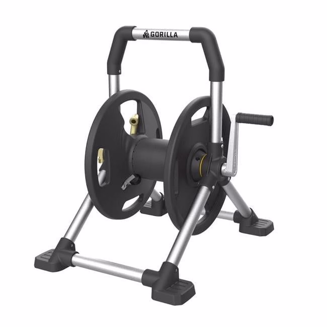 150 ft. Black Gray Retractable Free Standing Hose Reel Cart