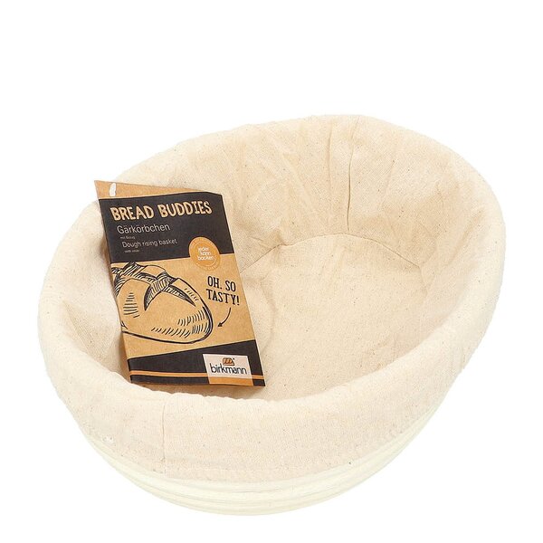 Bread Buddies hevekurv oval med bomullsklut 24,5x18,5 cm