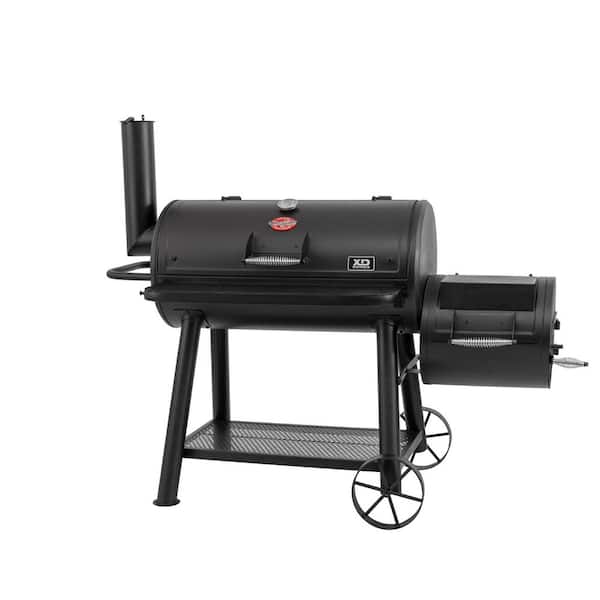 Grand Champ Charcoal Grill and Offset Smoker in Black Image 3