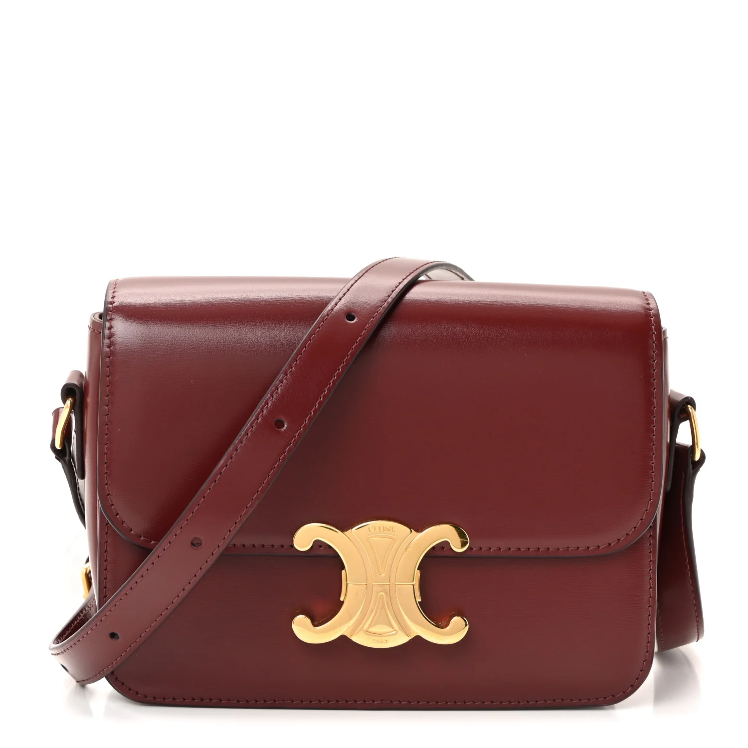 Shiny Calfskin Teen Triomphe Light Burgundy