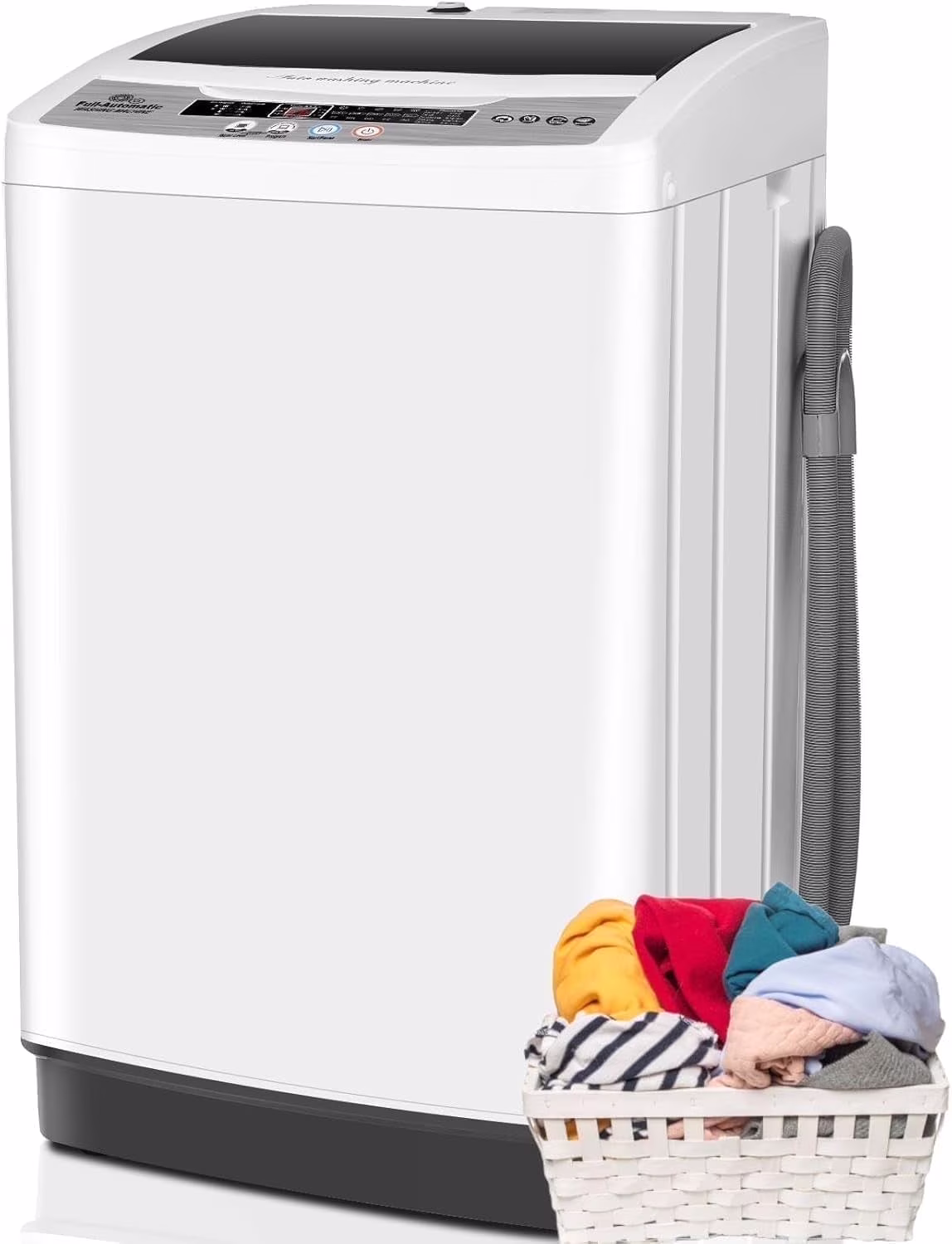 Qhomic Portable Washing Machine, 17.8 lb Large Fully - Automatic Laundry Washer, 10 Washing Programs & 8 Water Levels Selections Machine Ideal for Apartments Dorms Families