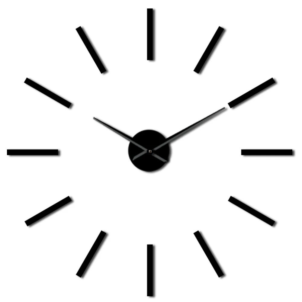 Modern DIY Mirror Wall Clock – Large Round Decorative Living Room Clock (47 Inch)