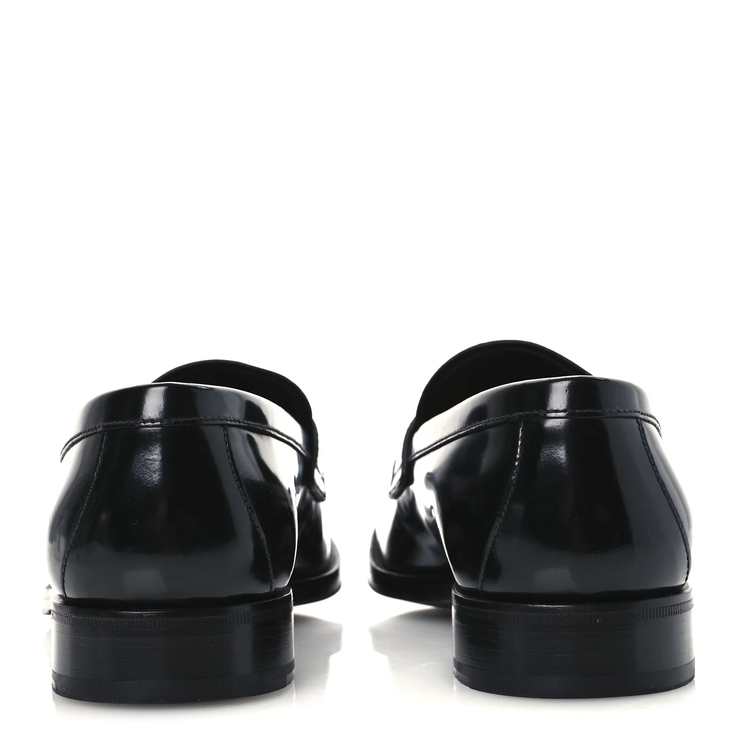 Spazzolato Fume Metal Triangle Logo Mens Loafers 8.5 Black