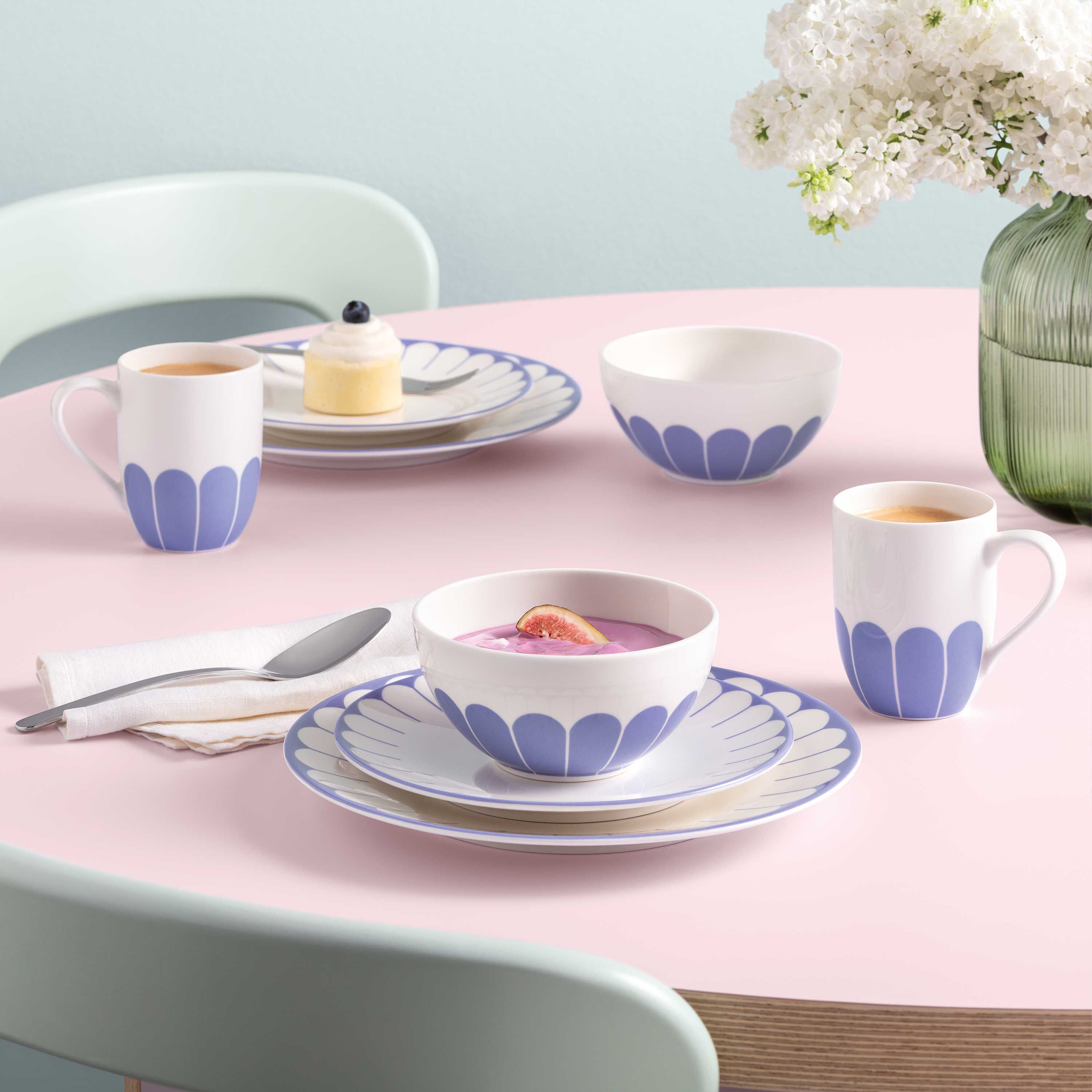 Fleur Cereal bowl - Blue, 14.6 oz, Premium Porcelain
