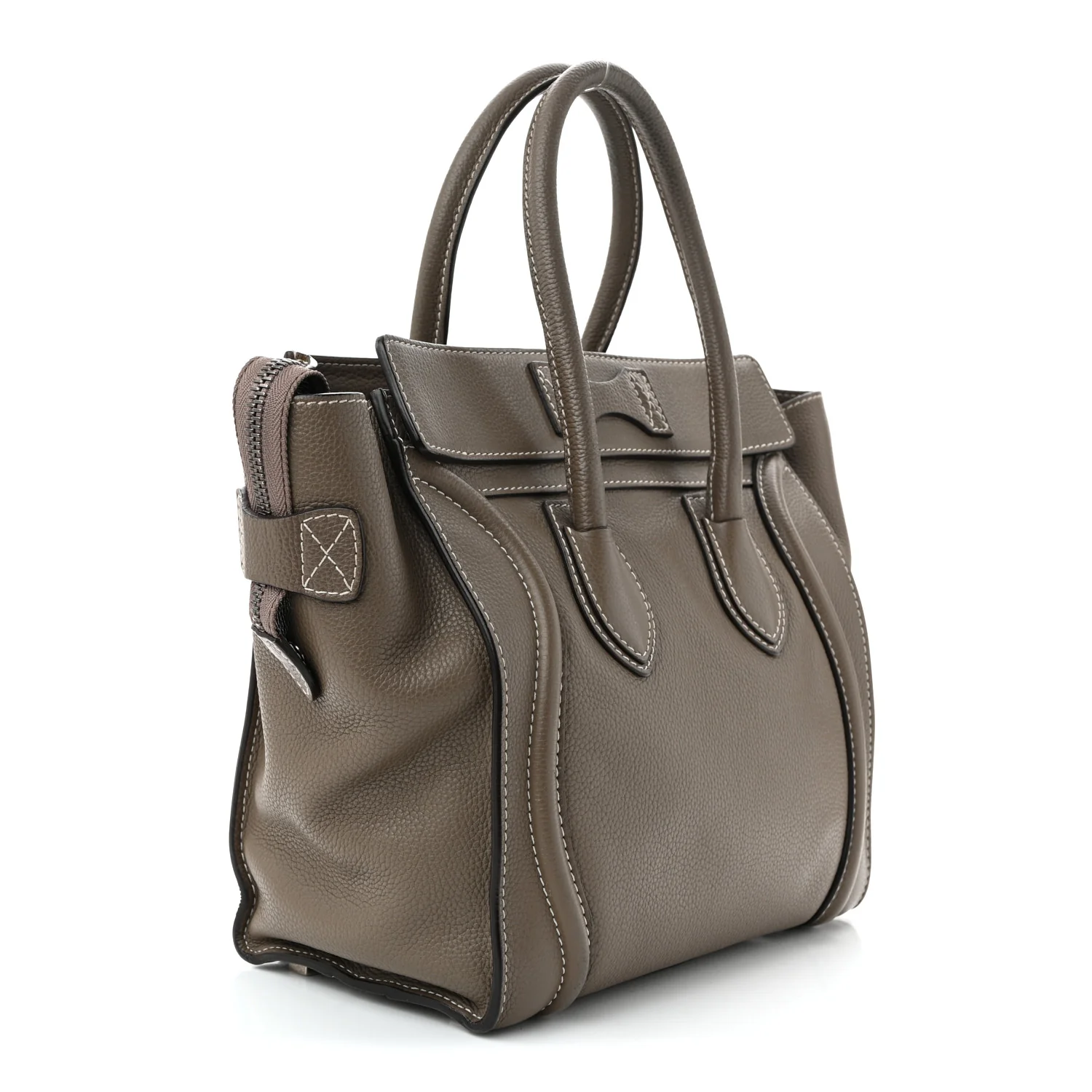 Drummed Calfskin Micro Luggage Souris