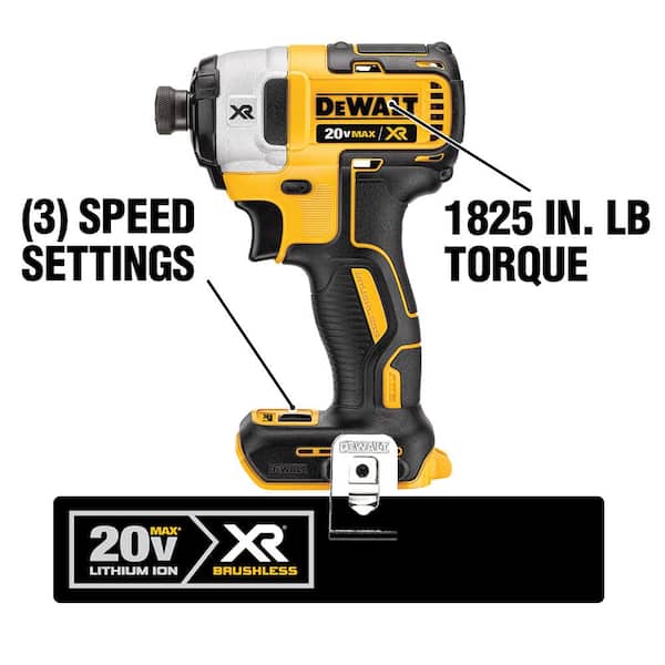 20V MAX XR Cordless Brushless 3-Speed 1/4 in. Impact Driver (Tool Only)