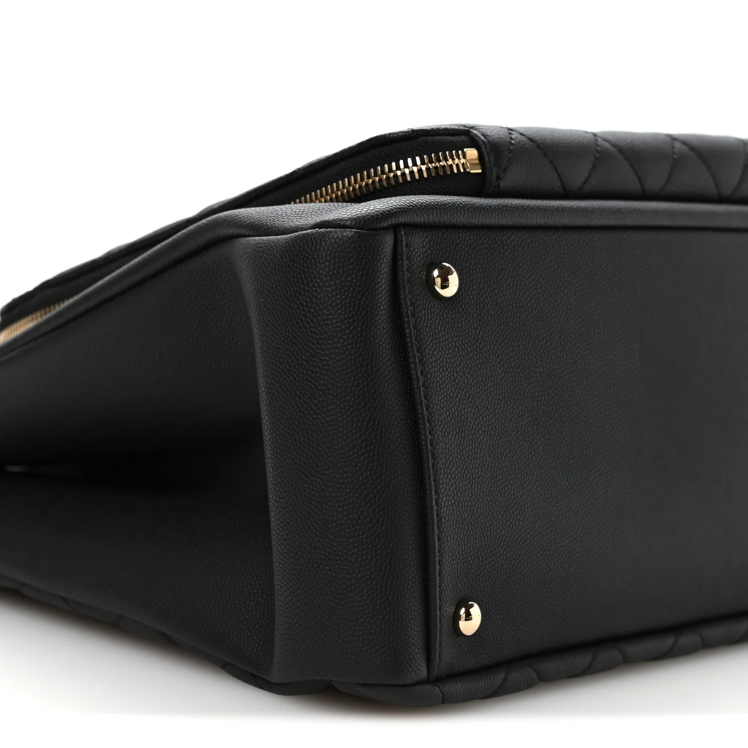 Caviar Quilted Large Business Affinity Shopping Bag Black