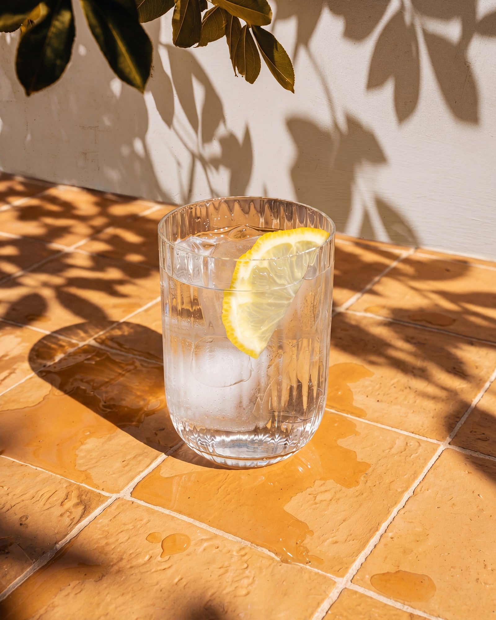 JOIA - SMALL GLASS RIFFLED TRANSPARENT