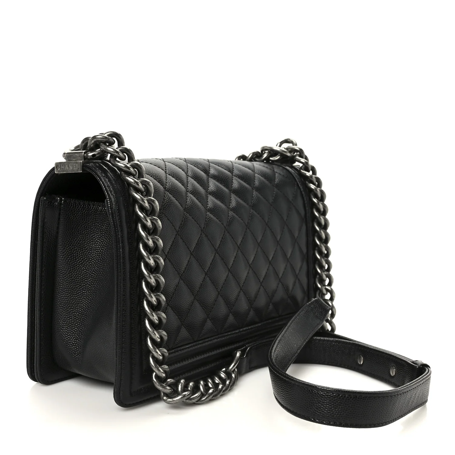 Caviar Quilted Medium Boy Flap Black