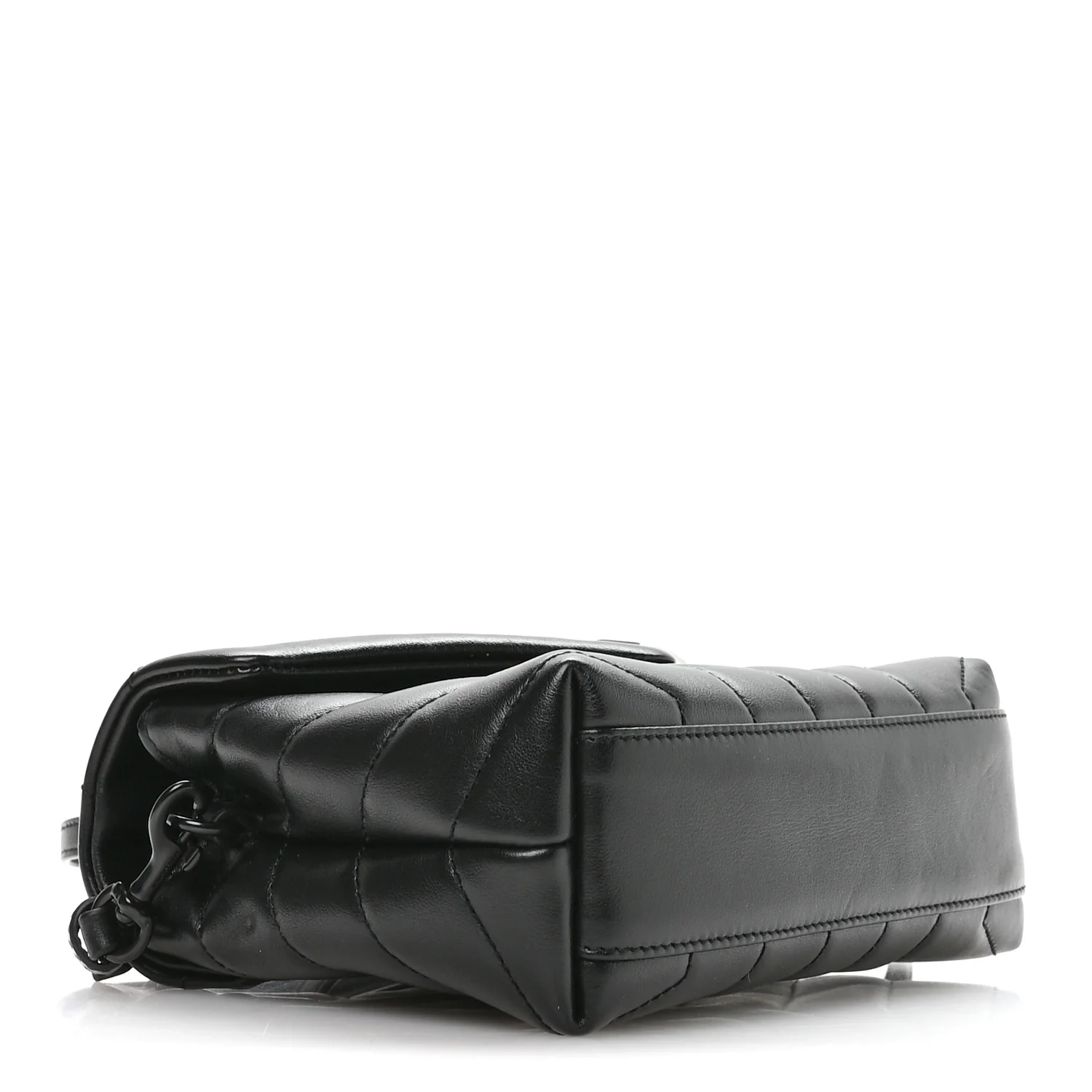 Calfskin Y Quilted Monogram Monochrome Toy Loulou Crossbody Bag Black