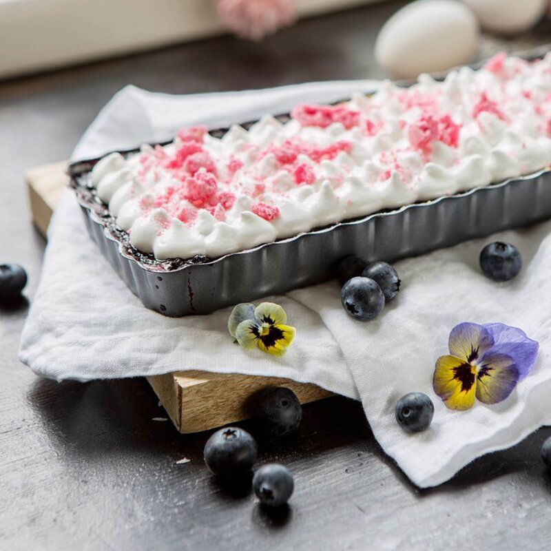 Baking rektangulær paiform med løs bunn 36,5x10,5 cm karbonstål
