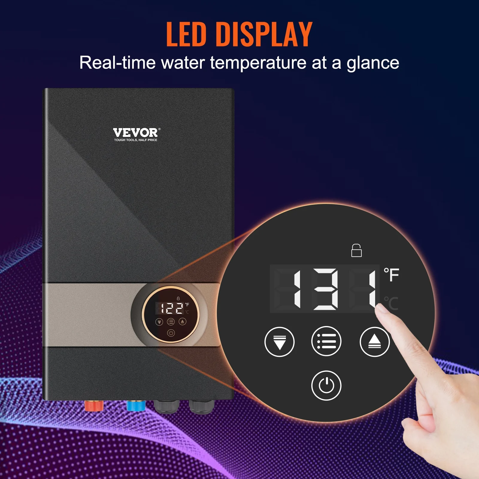 Instant Water Heater, 18kw Electric Tankless Water Boiler, Digital Temperature Display Easy Installation 24-Hour Water Supply, For Kitchen Bathroom Shower Mall Salon Shampoo ETL Listed - Image 5
