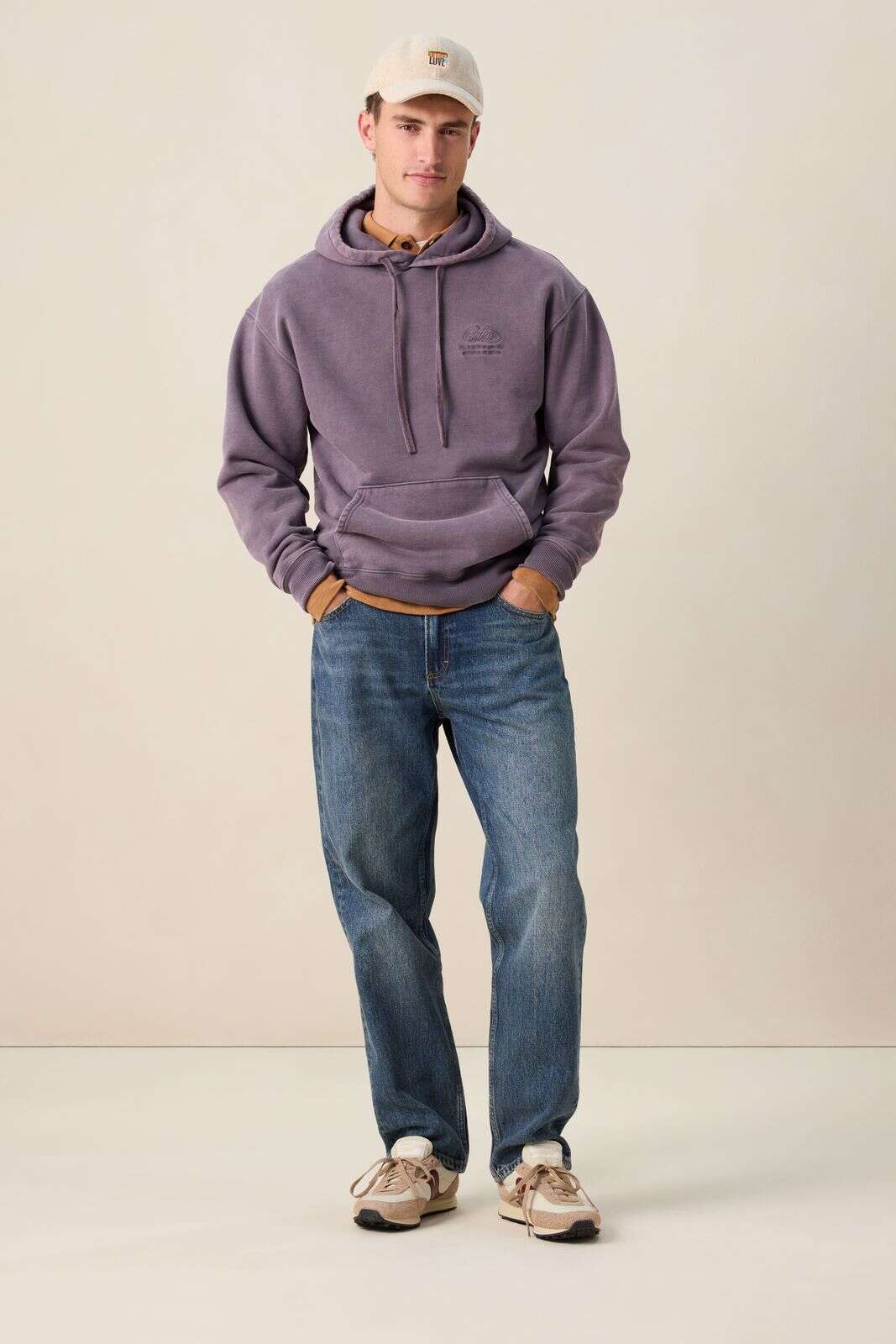 Paarse hoodie met embroidery