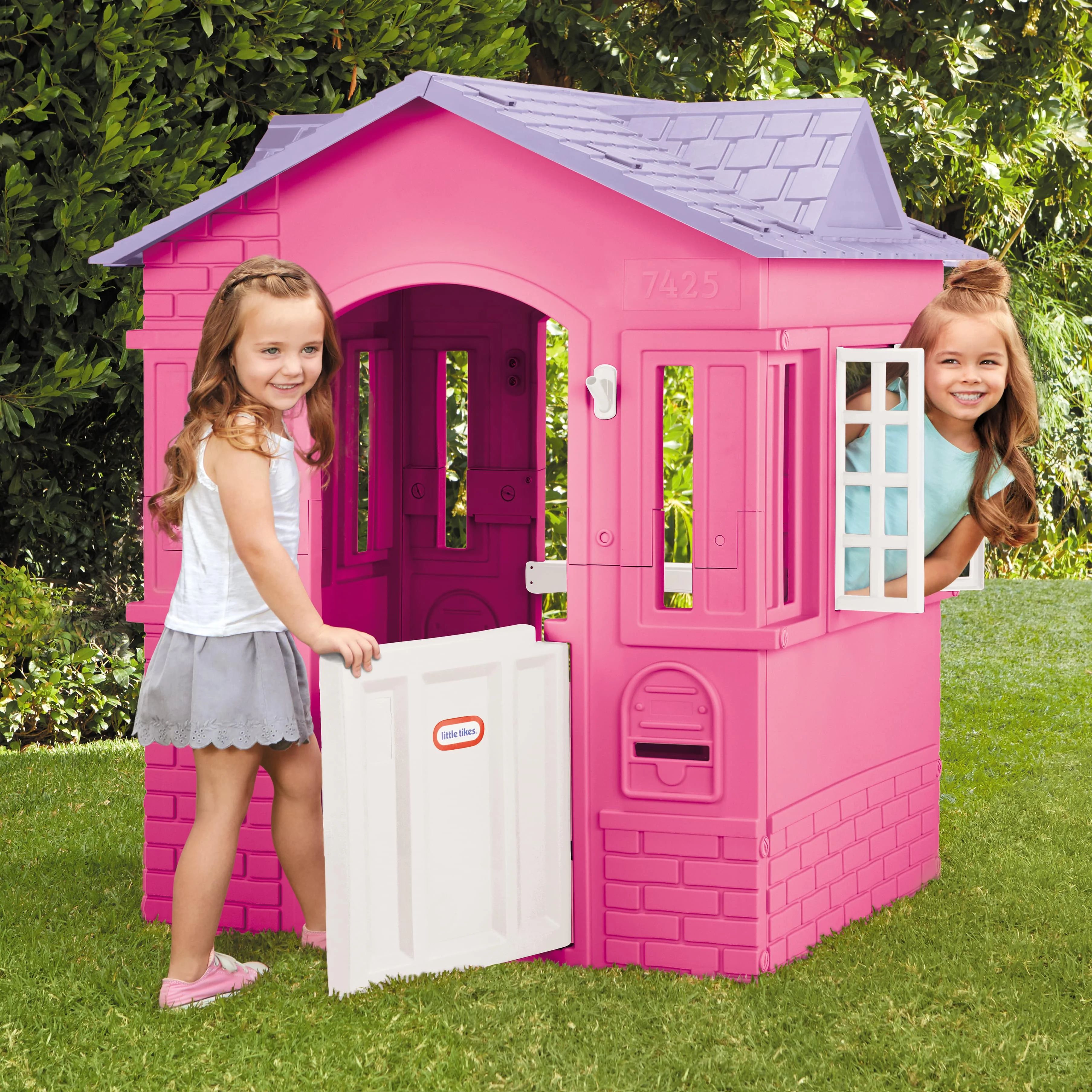 Little Tikes Cape Cottage House, Pink - Pretend Playhouse with Working Doors, Window Shutters, and Flag Holder, for Kids 2 - 8 Years Old