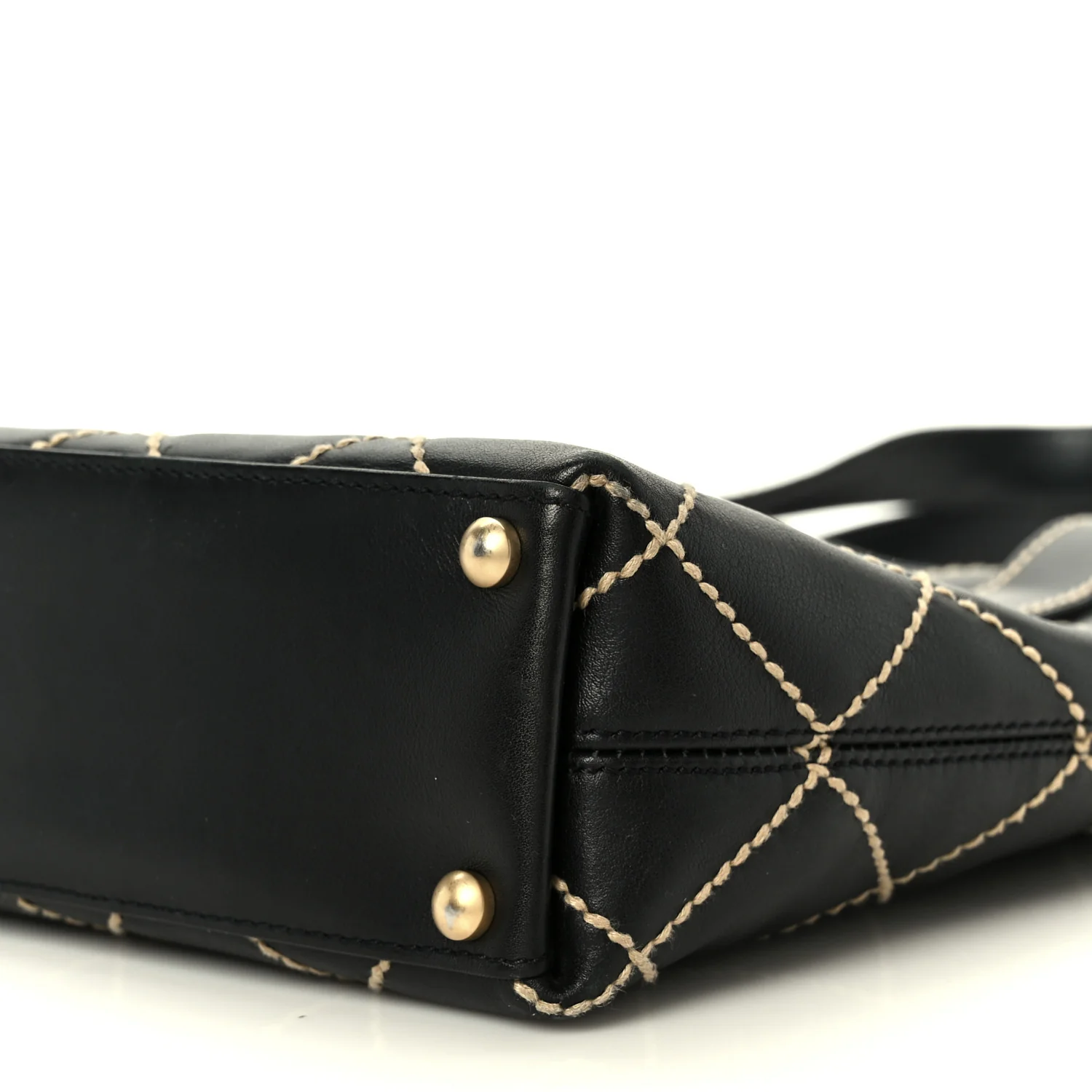 Calfskin Wild Stitch Tote Black