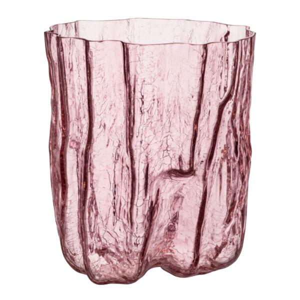 Crackle vase 27 cm rosa