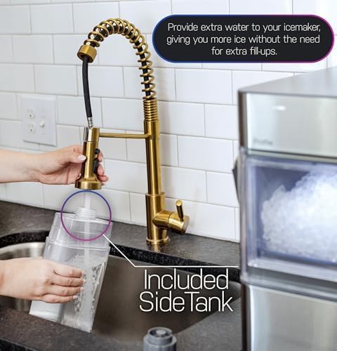 Machine à glaçons GE Profile Opal 2.0 XL avec réservoir de 3,8 litres, glaçons en pépites croquants et faciles à mâcher, pelle incluse, 17 kg en 24 heures, avec Wi-Fi et fonctionnalités intelligentes, en acier inoxydable.