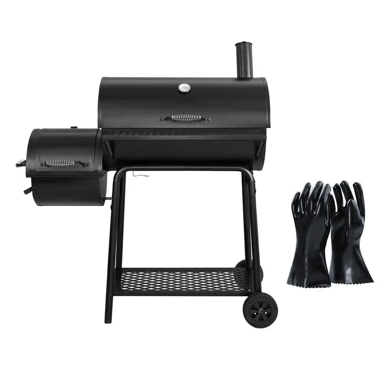 CC1830FG, Charcoal Grill with Offset Smoker with High Heat-Resistant BBQ Gloves